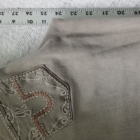 Goode Rider Embroidered Rear Pocket Riding Pants Breeches Size 26R Tan - Picture 12 of 16